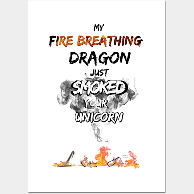 Fire Breathing Dragon with Image Wall Art by SammysCreations